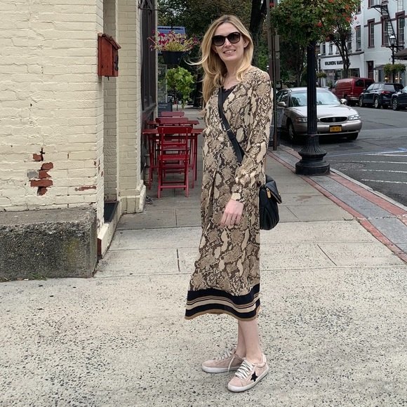 Snake print fall maxi dress - Picture 1 of 4
